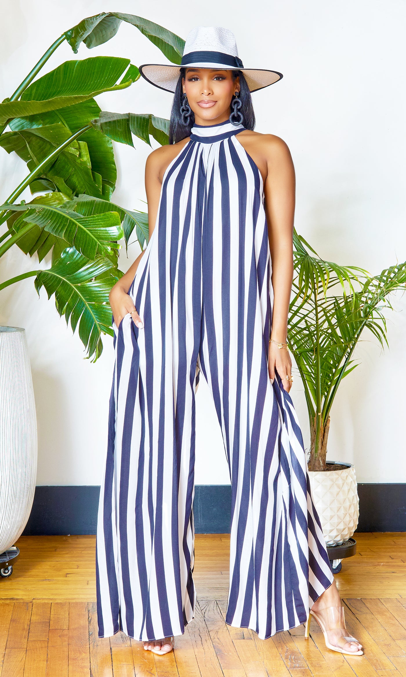 Striped Jumpsuit - Cutely Covered