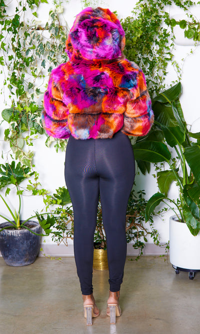 My Type Colorful Faux Fur Jacket - Cutely Covered