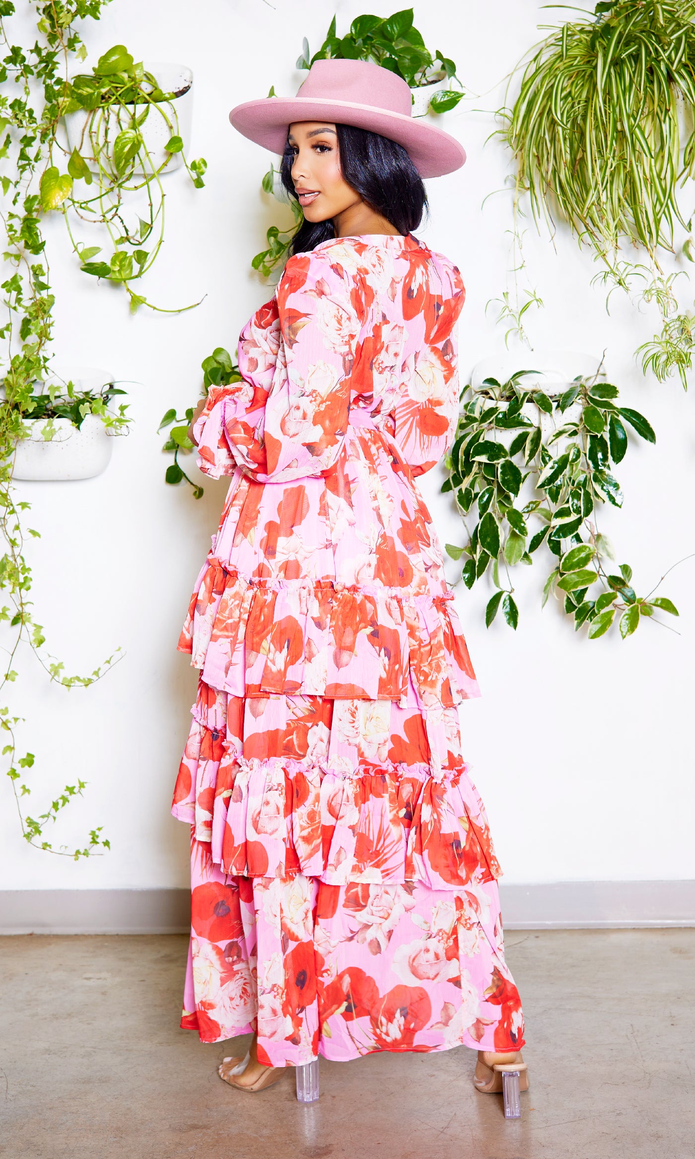 Printed to Perfection | Pink Red Maxi Dress - Cutely Covered