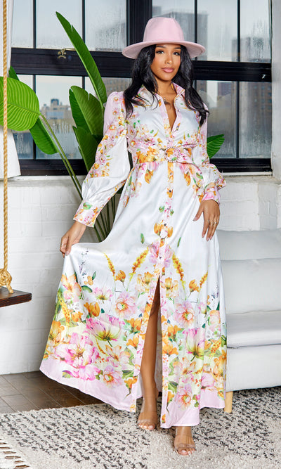 Sleek Chic Floral Dress - Cutely Covered