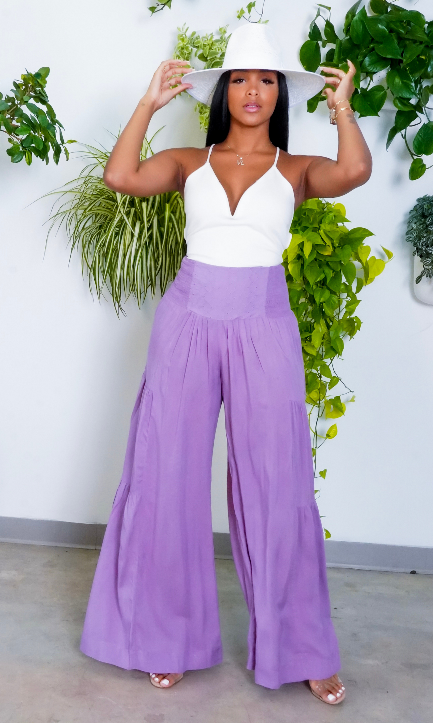 Wideleg Pants- Purple FINAL SALE - Cutely Covered