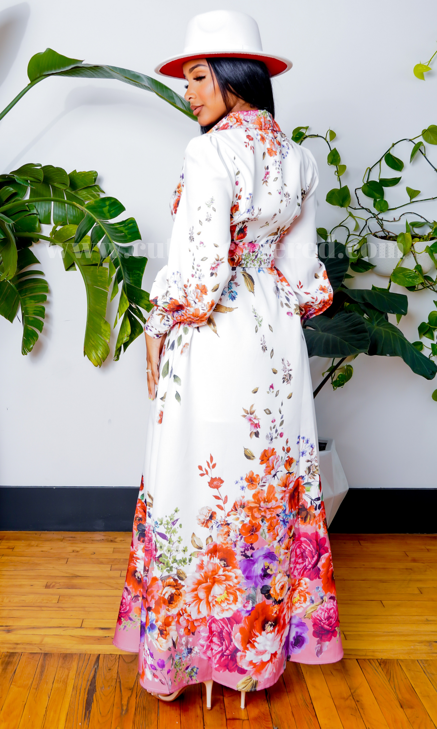 Queen of the Garden I Long Sleeve Maxi Dress -  Mauve Floral - Cutely Covered