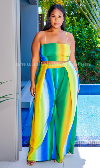 Ombre' for Summer | Resort Wide Leg Pant Set - Cutely Covered