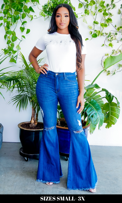 Flare Jeans | High Waisted Denim Jeans - Cutely Covered