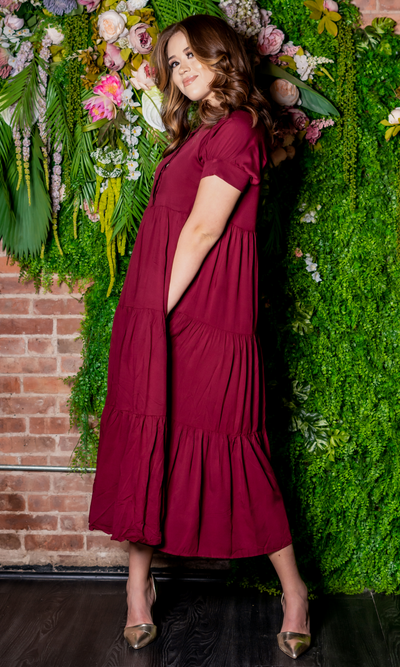 First Date | Maxi Dress - Burgundy FINAL SALE - Cutely Covered