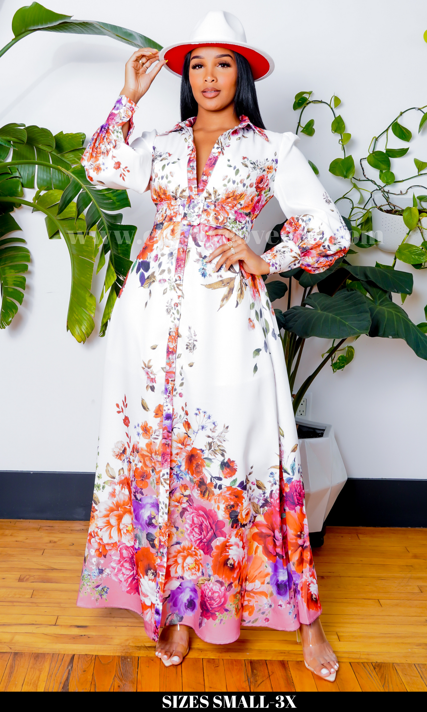 Queen of the Garden I Long Sleeve Maxi Dress -  Mauve Floral - Cutely Covered